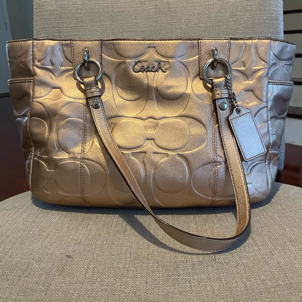 Coach Metallic Gold Tote Bag